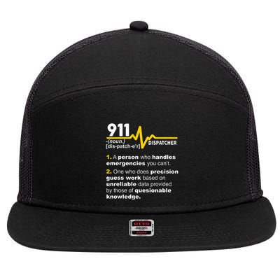 911 Dispatcher Definition Handles Emergencies Dispatch 7 Panel Mesh Trucker Snapback Hat
