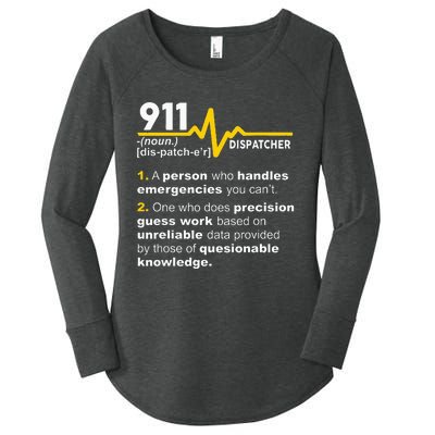 911 Dispatcher Definition Handles Emergencies Dispatch Women's Perfect Tri Tunic Long Sleeve Shirt