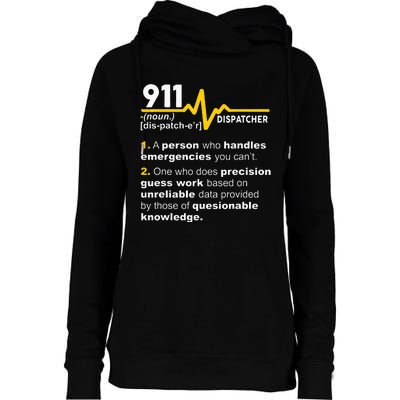 911 Dispatcher Definition Handles Emergencies Dispatch Womens Funnel Neck Pullover Hood