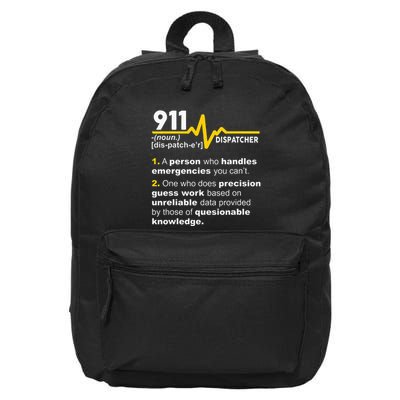 911 Dispatcher Definition Handles Emergencies Dispatch 16 in Basic Backpack