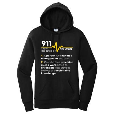 911 Dispatcher Definition Handles Emergencies Dispatch Women's Pullover Hoodie