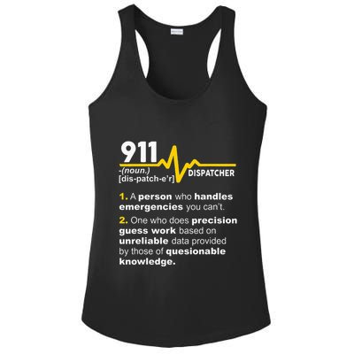 911 Dispatcher Definition Handles Emergencies Dispatch Ladies PosiCharge Competitor Racerback Tank