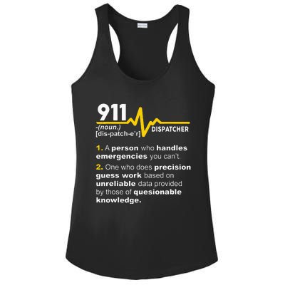 911 Dispatcher Definition Handles Emergencies Dispatch Ladies PosiCharge Competitor Racerback Tank