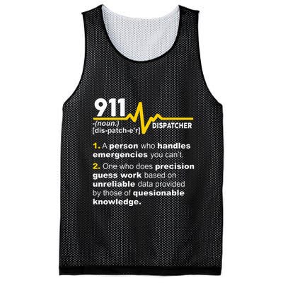 911 Dispatcher Definition Handles Emergencies Dispatch Mesh Reversible Basketball Jersey Tank