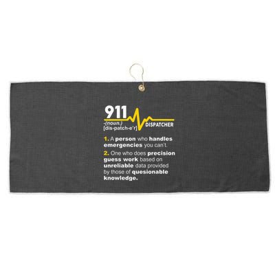 911 Dispatcher Definition Handles Emergencies Dispatch Large Microfiber Waffle Golf Towel