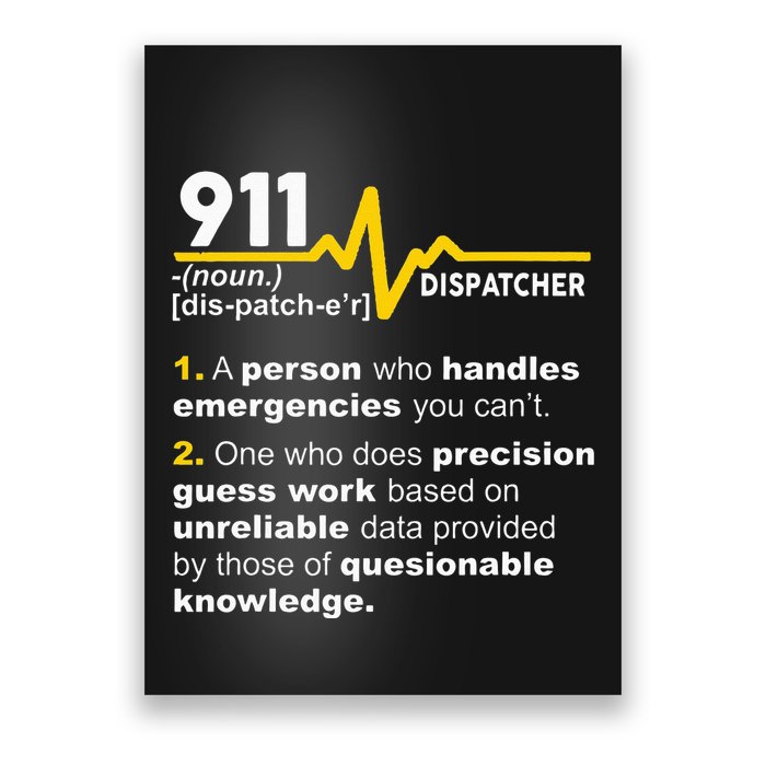 911 Dispatcher Definition Handles Emergencies Dispatch Poster