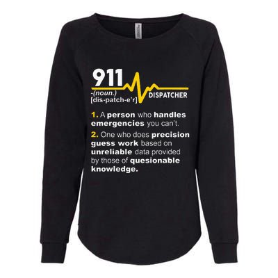 911 Dispatcher Definition Handles Emergencies Dispatch Womens California Wash Sweatshirt