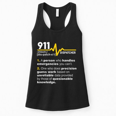 911 Dispatcher Definition Handles Emergencies Dispatch Womens Tank Top