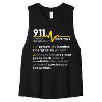 911 Dispatcher Definition Handles Emergencies Dispatch Women's Racerback Cropped Tank