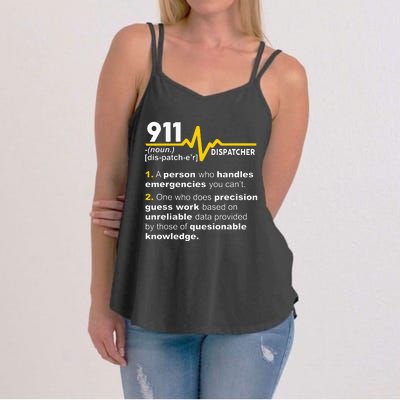 911 Dispatcher Definition Handles Emergencies Dispatch Women's Strappy Tank