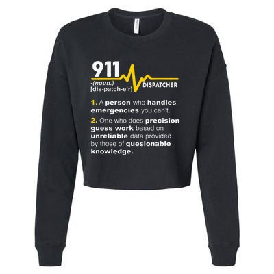 911 Dispatcher Definition Handles Emergencies Dispatch Cropped Pullover Crew