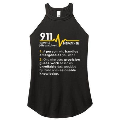 911 Dispatcher Definition Handles Emergencies Dispatch Women's Perfect Tri Rocker Tank