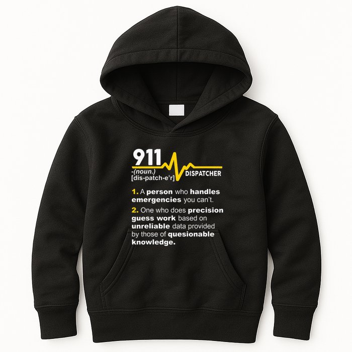 911 Dispatcher Definition Handles Emergencies Dispatch Kids Hoodie