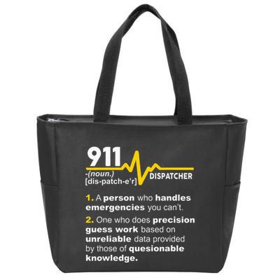 911 Dispatcher Definition Handles Emergencies Dispatch Zip Tote Bag