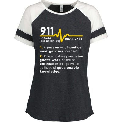 911 Dispatcher Definition Handles Emergencies Dispatch Enza Ladies Jersey Colorblock Tee