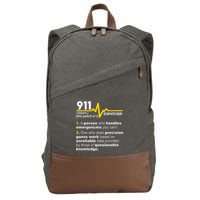 911 Dispatcher Definition Handles Emergencies Dispatch Cotton Canvas Backpack