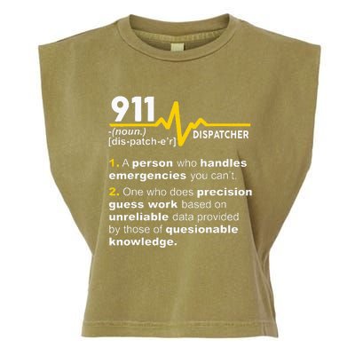 911 Dispatcher Definition Handles Emergencies Dispatch Garment-Dyed Women's Muscle Tee