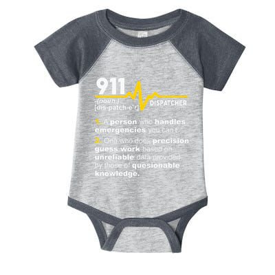 911 Dispatcher Definition Handles Emergencies Dispatch Infant Baby Jersey Bodysuit