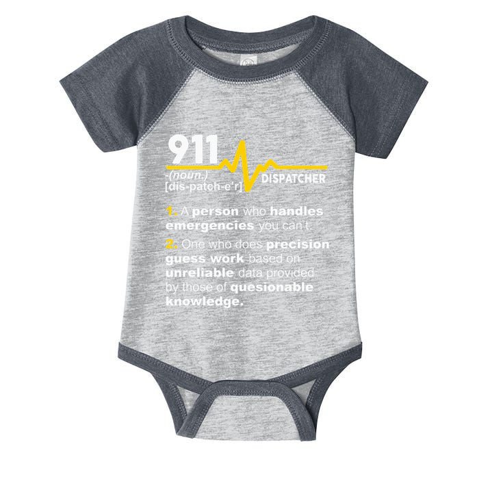911 Dispatcher Definition Handles Emergencies Dispatch Infant Baby Jersey Bodysuit
