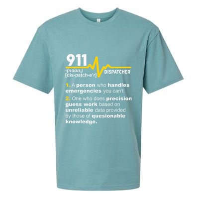 911 Dispatcher Definition Handles Emergencies Dispatch Sueded Cloud Jersey T-Shirt