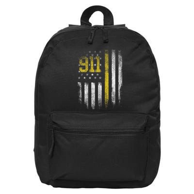 911 Dispatcher Dispatch Us Flag Police Emergency Responder 16 in Basic Backpack