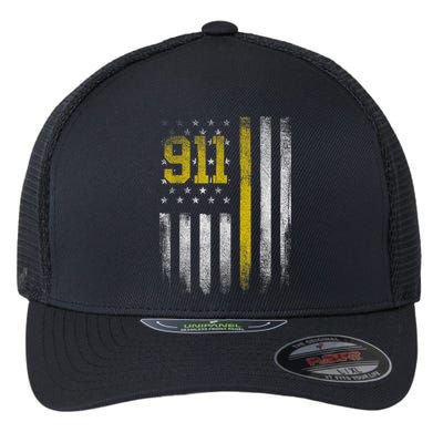 911 Dispatcher Dispatch US Flag Police Emergency Responder Flexfit Unipanel Trucker Cap