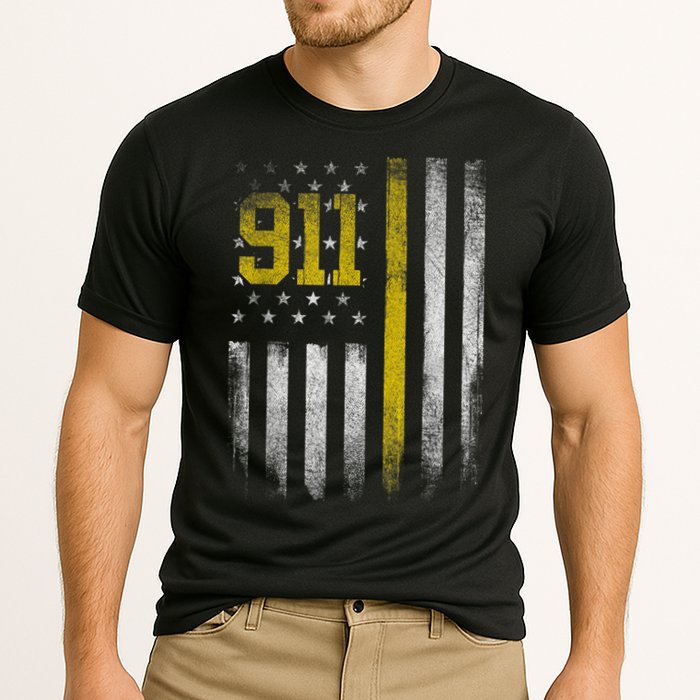 911 Dispatcher Dispatch US Flag Police Emergency Responder Performance Shirt