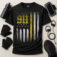 911 Dispatcher Dispatch US Flag Police Emergency Responder Performance Shirt