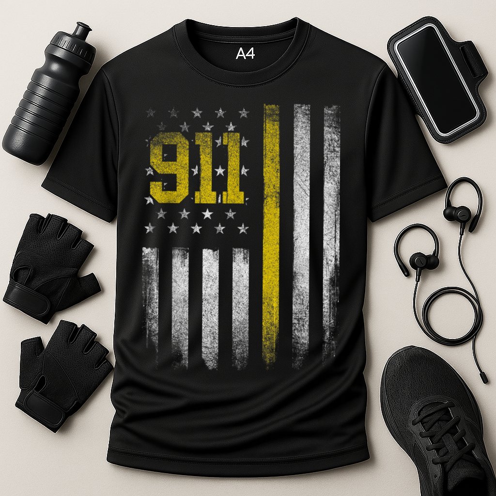 911 Dispatcher Dispatch US Flag Police Emergency Responder Performance Shirt