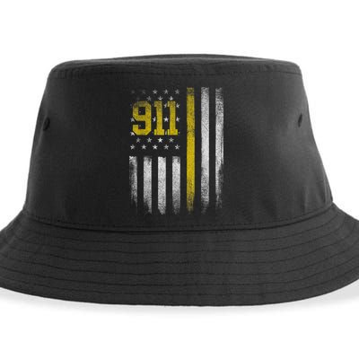 911 Dispatcher Dispatch US Flag Police Emergency Responder Sustainable Bucket Hat