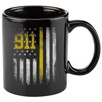 911 Dispatcher Dispatch US Flag Police Emergency Responder 11oz C Handle Ceramic Mug