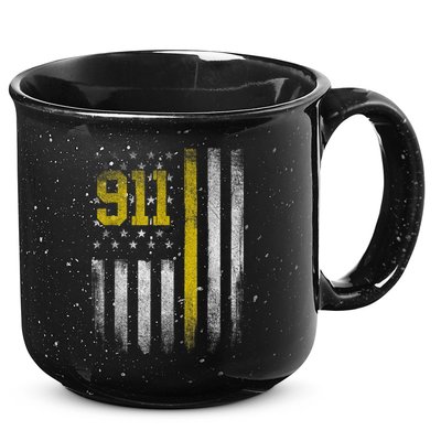 911 Dispatcher Dispatch US Flag Police Emergency Responder 15oz Campfire Ceramic Mug