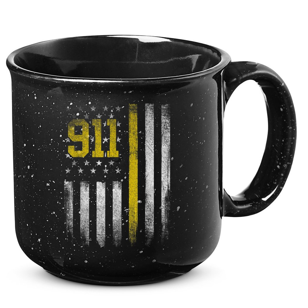 911 Dispatcher Dispatch US Flag Police Emergency Responder 15oz Campfire Ceramic Mug
