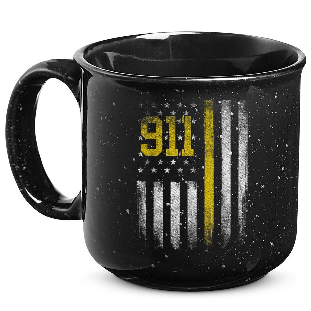 911 Dispatcher Dispatch US Flag Police Emergency Responder 15oz Campfire Ceramic Mug
