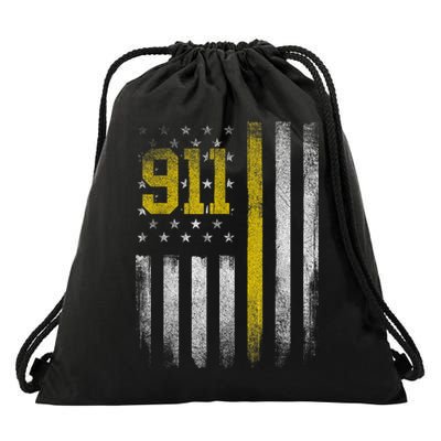 911 Dispatcher Dispatch US Flag Police Emergency Responder Drawstring Bag
