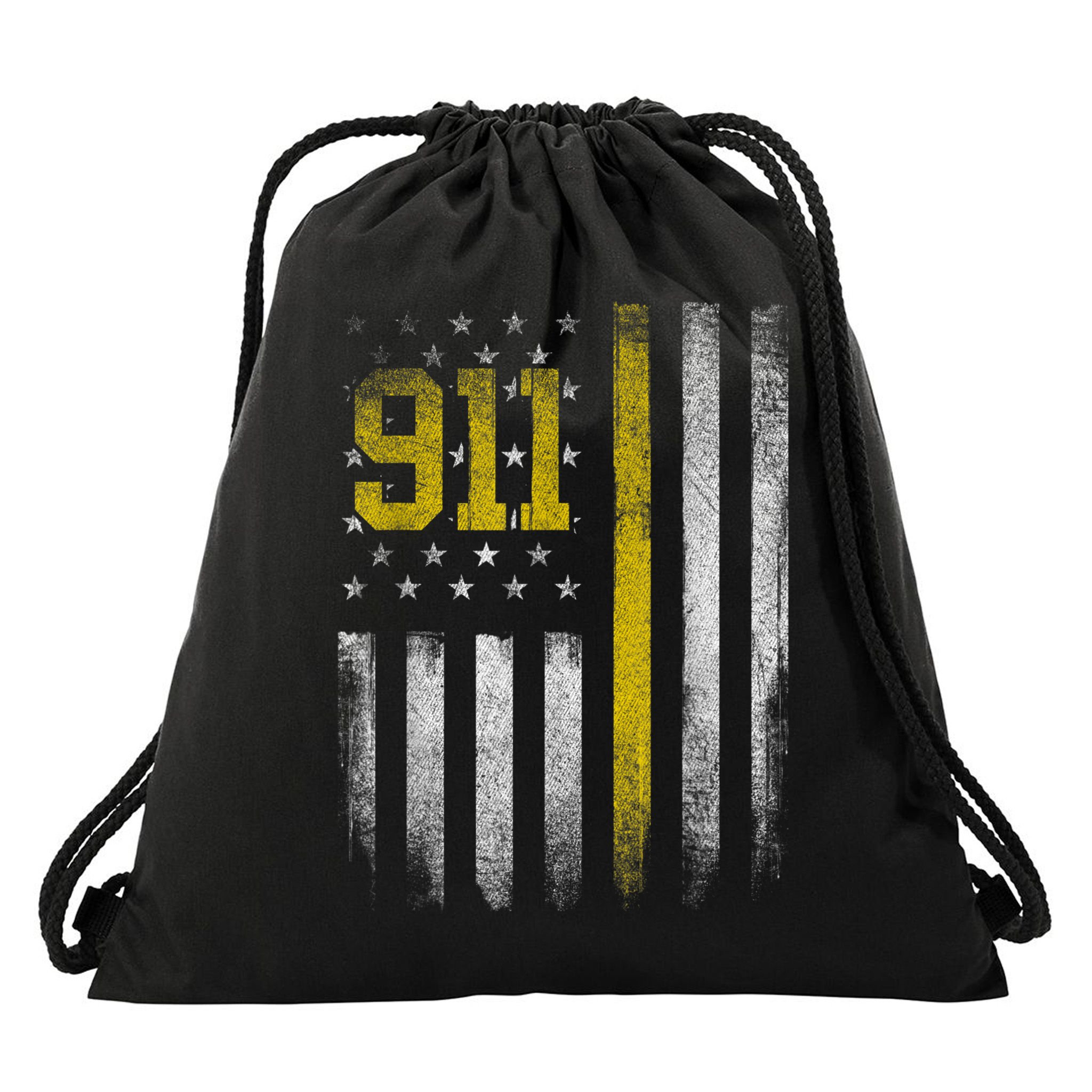 911 Dispatcher Dispatch US Flag Police Emergency Responder Drawstring Bag