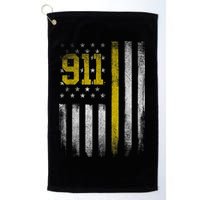 911 Dispatcher Dispatch US Flag Police Emergency Responder Golf Towel