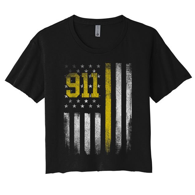 911 Dispatcher Dispatch US Flag Police Emergency Responder Crop Top