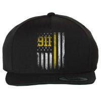 911 Dispatcher Dispatch US Flag Police Emergency Responder Wool Snapback Cap