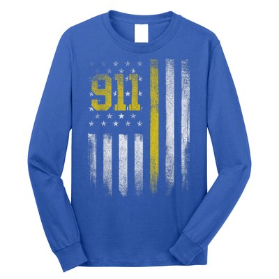 911 Dispatcher Dispatch US Flag Police Emergency Responder Long Sleeve Shirt