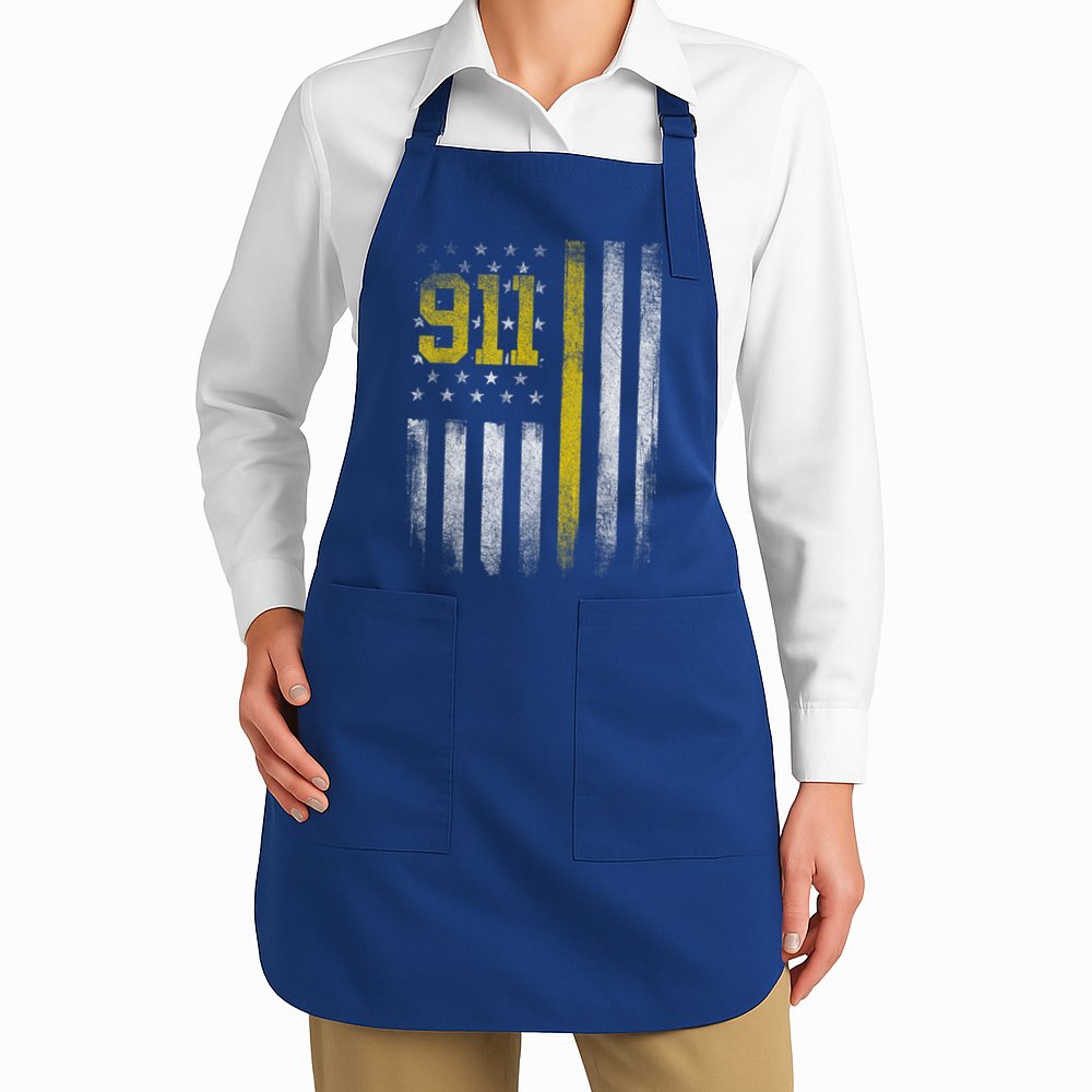 911 Dispatcher Dispatch US Flag Police Emergency Responder Apron