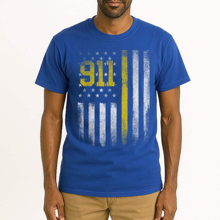 911 Dispatcher Dispatch US Flag Police Emergency Responder Tall T-Shirt