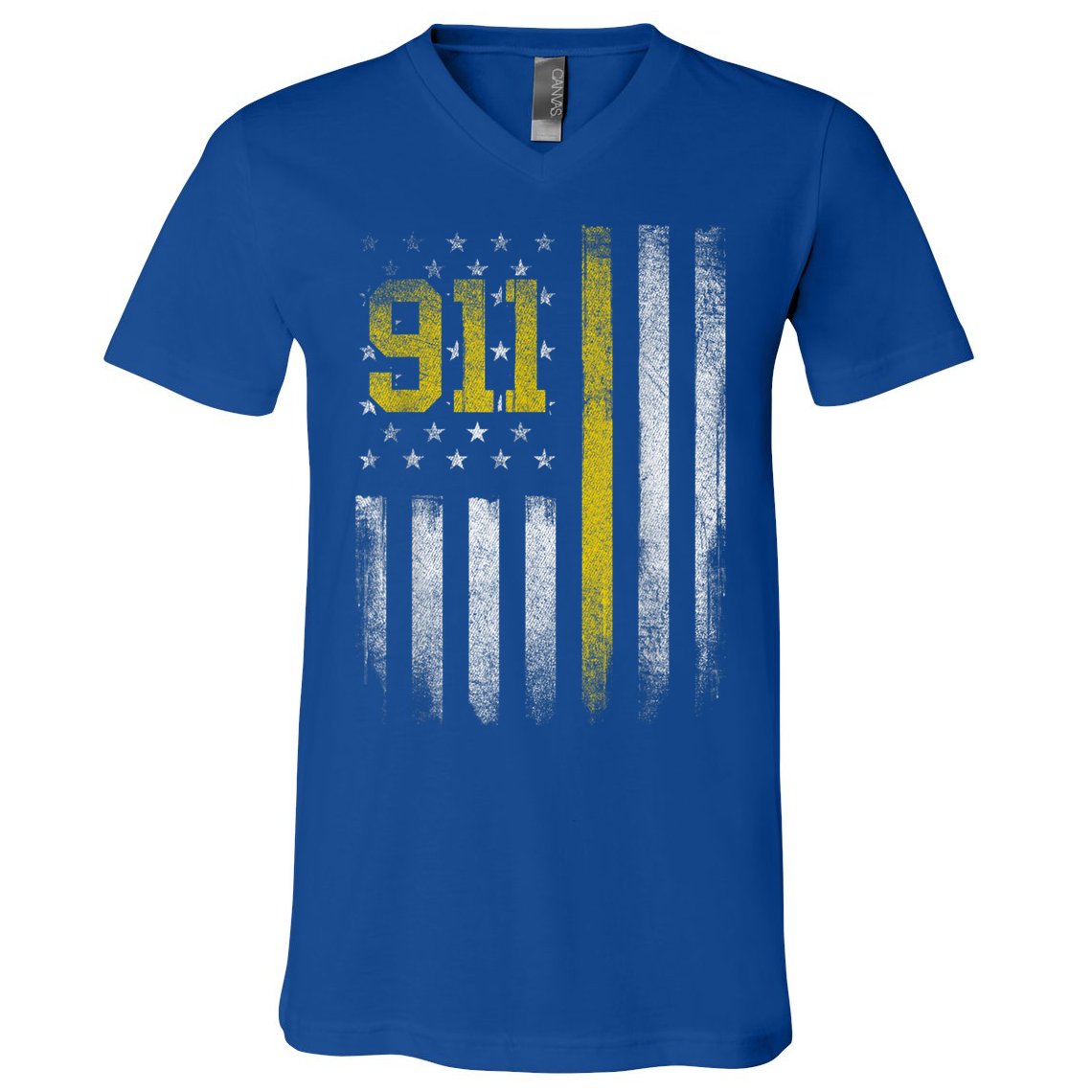 911 Dispatcher Dispatch US Flag Police Emergency Responder V-Neck T-Shirt