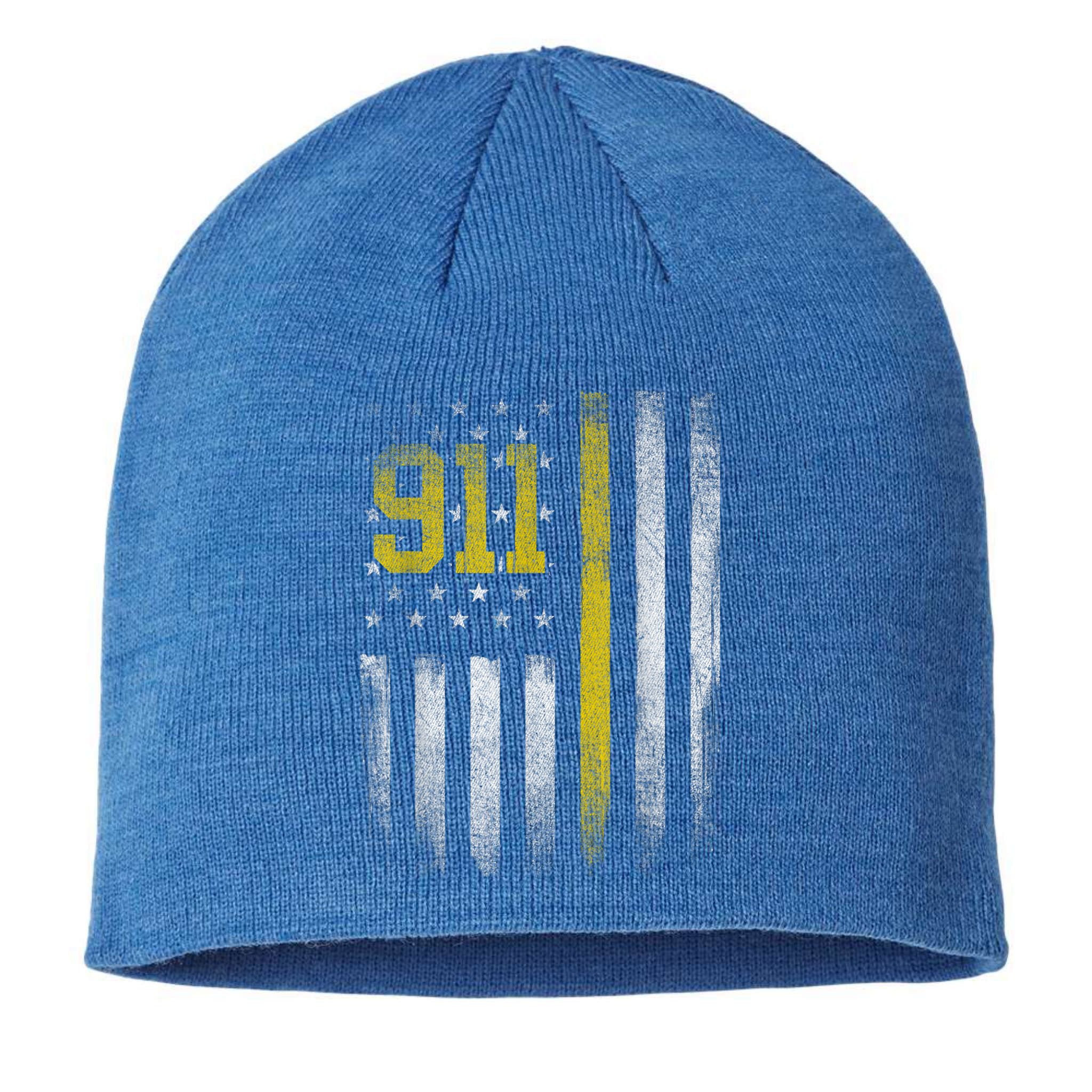 911 Dispatcher Dispatch US Flag Police Emergency Responder Sustainable Beanie