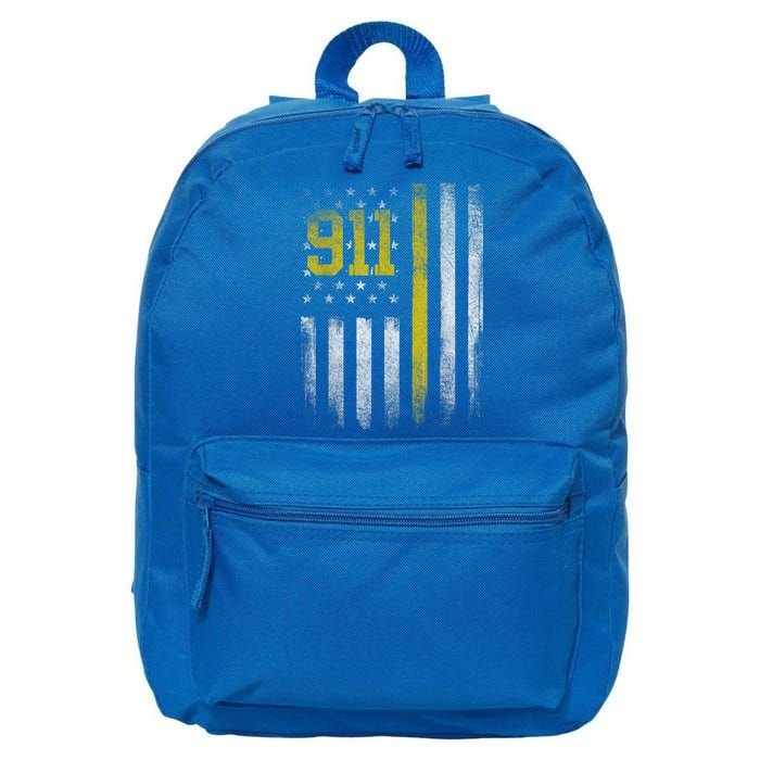 911 Dispatcher Dispatch US Flag Police Emergency Responder 16 in Basic Backpack