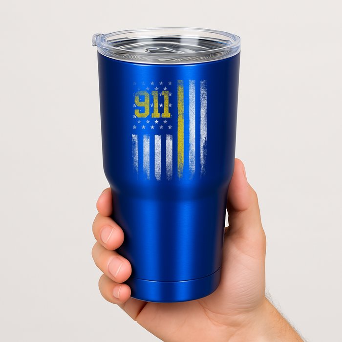 911 Dispatcher Dispatch US Flag Police Emergency Responder Tumbler