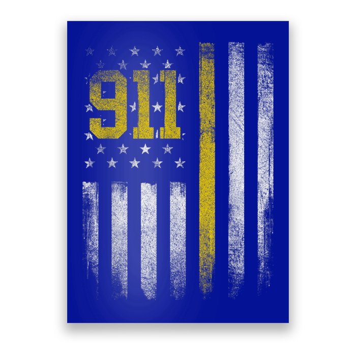 911 Dispatcher Dispatch US Flag Police Emergency Responder Poster