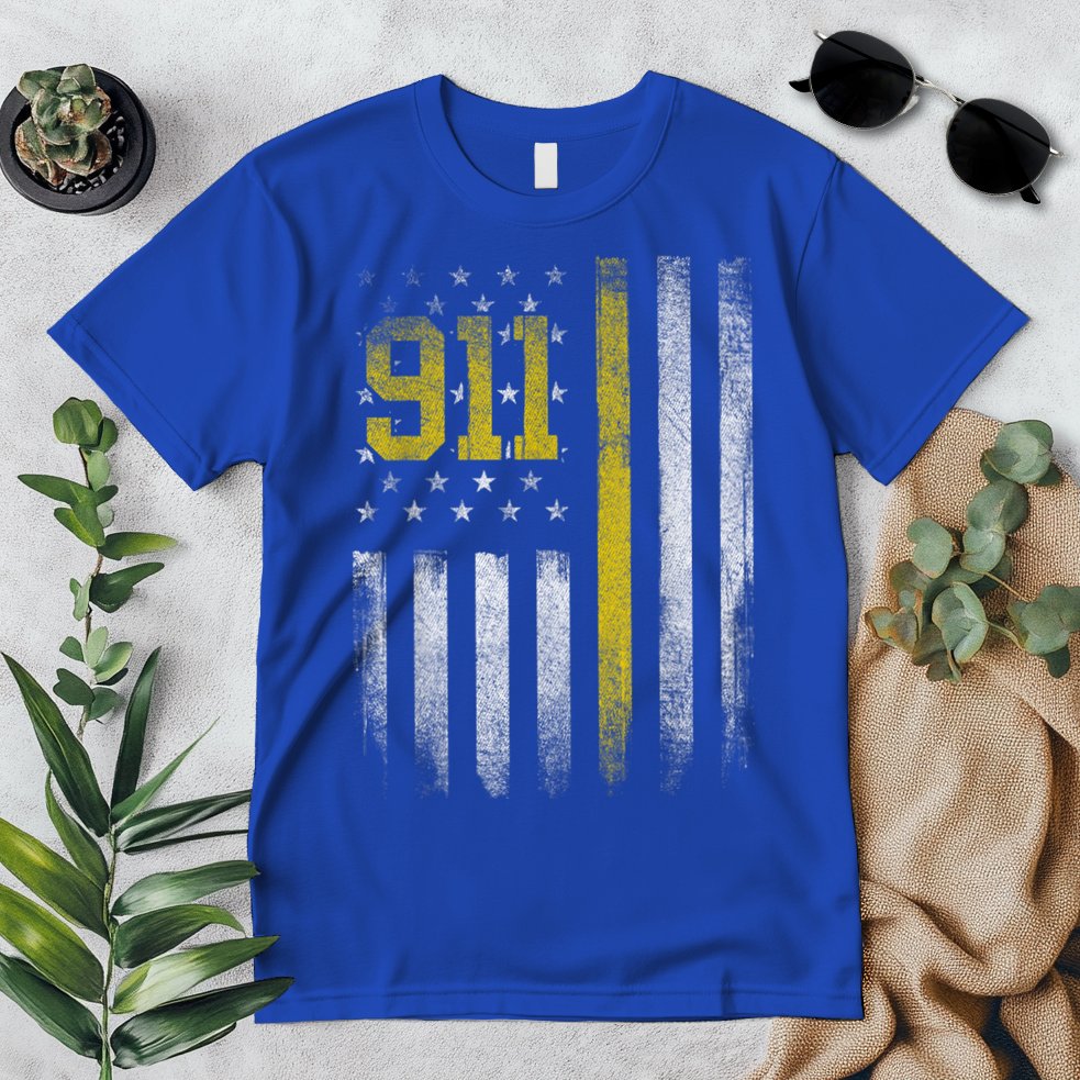 911 Dispatcher Dispatch US Flag Police Emergency Responder Premium T-Shirt