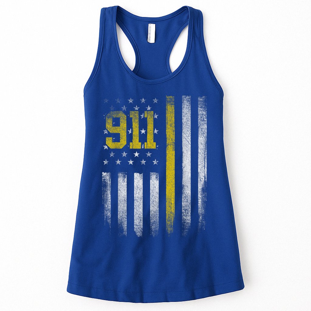911 Dispatcher Dispatch US Flag Police Emergency Responder Womens Tank Top