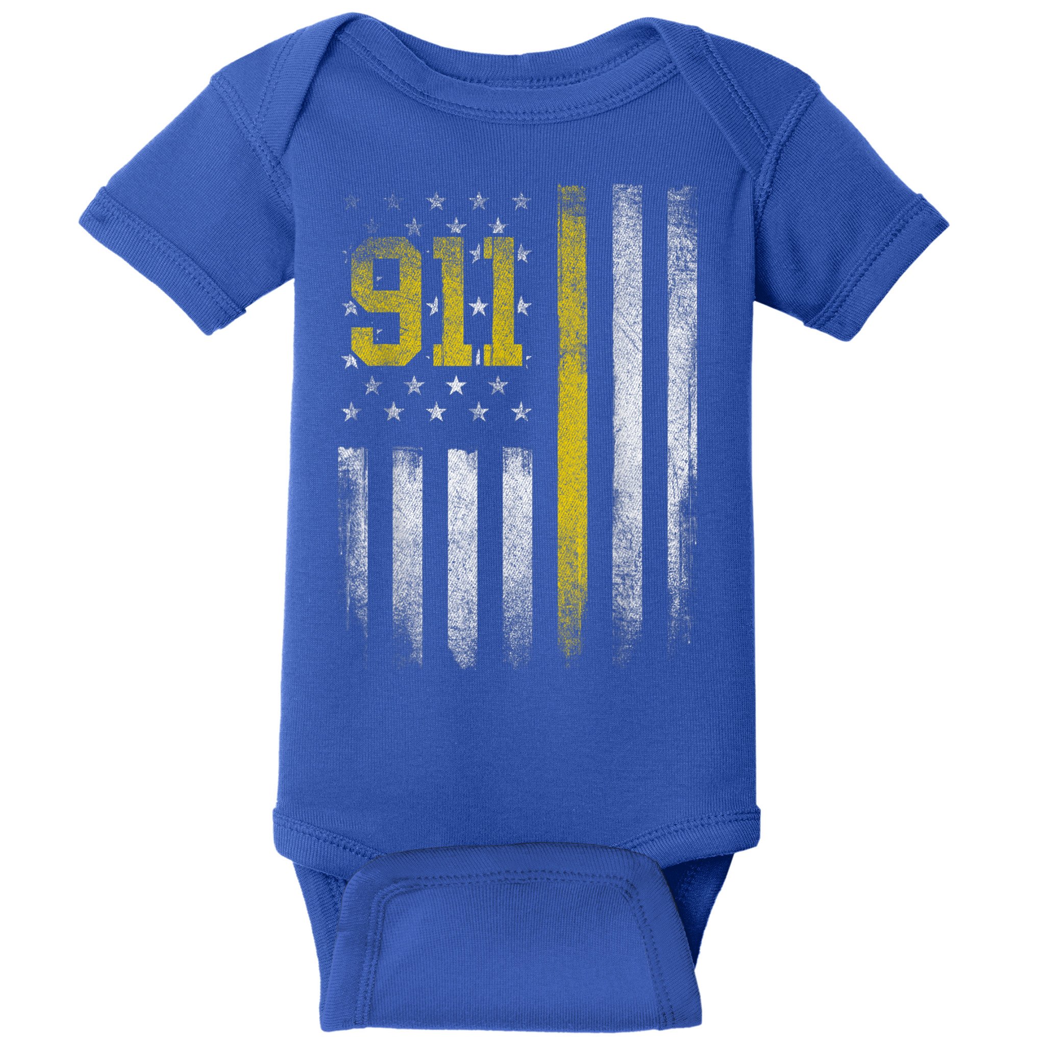 911 Dispatcher Dispatch US Flag Police Emergency Responder Baby Bodysuit
